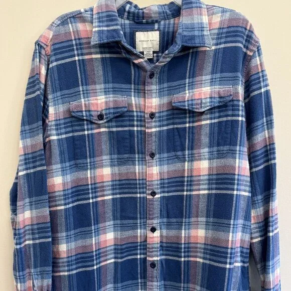 American Eagle Flannel - Go Wild for a While Upcycled - Size Large - Picture 2 of 3